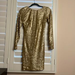 Dress the Population Gold Dress